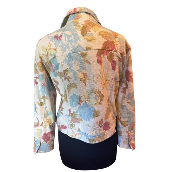 Coldwater Creek Linen Blend Floral Jacket‎ – Petite M - Picture 2 of 9